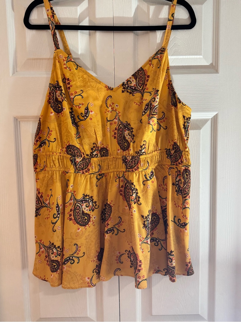 NWT Torrid Paisley Dance Mineral Yellow Babydoll Tank Top Size 1X (14/16) - Picture 2 of 5